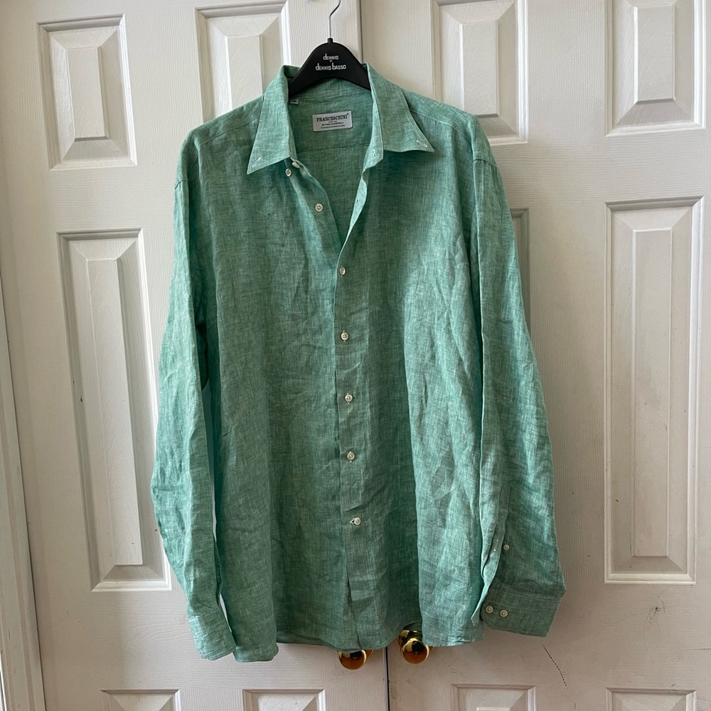 Franceschini button-down linen shirts, size 19, Neck